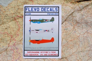Flevo Decals FD144-005 Supermarine Spitfire's from 322 Squadron, JVS and Schreiner